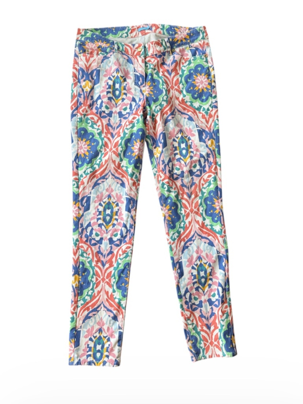 J. McLaughlin Lexi Skinny Jeans vibrant multicolor floral print Size 12